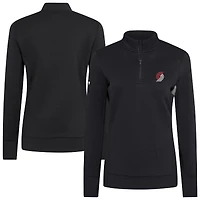 Women's Levelwear  Black Portland Trail Blazers Cushion Quarter-Zip Pullover