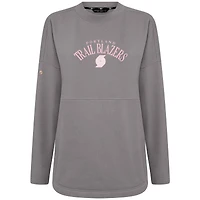 Women's Levelwear  Gray Portland Trail Blazers Mother's Day Beaudry Arched Pullover Sweatshirt
