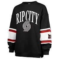 Women's '47 Black Portland Trail Blazers 2024/25 City Edition Steadfast Paneled Pullover Sweatshirt