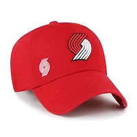 Women's '47  Red Portland Trail Blazers Confetti Undervisor Clean Up Adjustable Hat