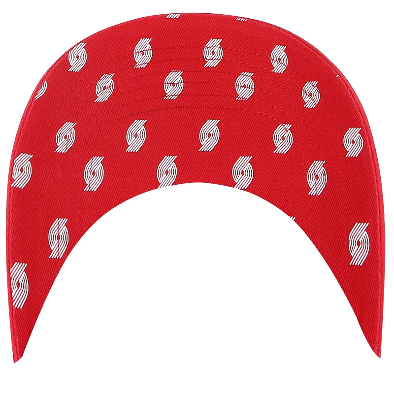 Women's '47  Red Portland Trail Blazers Confetti Undervisor Clean Up Adjustable Hat