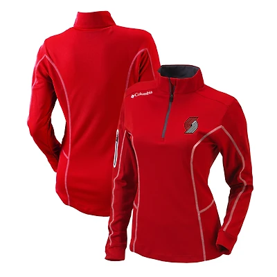 Women's Columbia  Red Portland Trail Blazers Omni-Wick Shotgun Quarter-Zip Pullover Top
