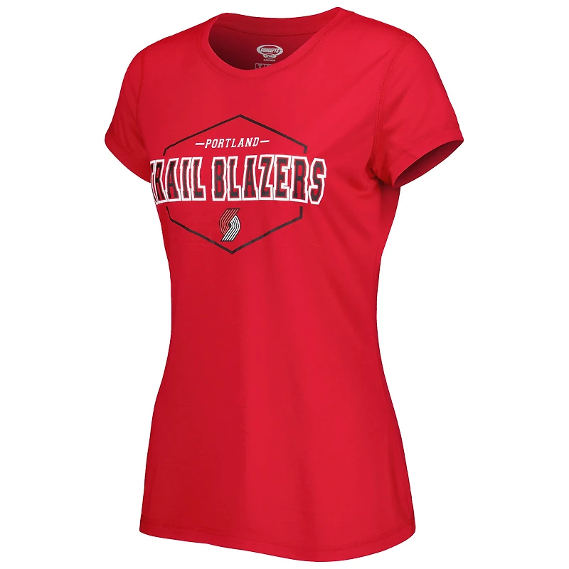 Ensemble de pyjama pour femme Concepts Sport rouge/noir avec haut et pantalon à écusson Portland Trail Blazers