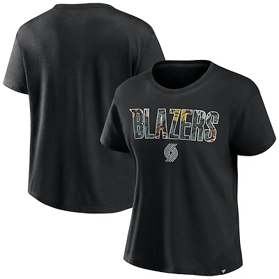 Women's Fanatics  Black Portland Trail Blazers Team T-Shirt