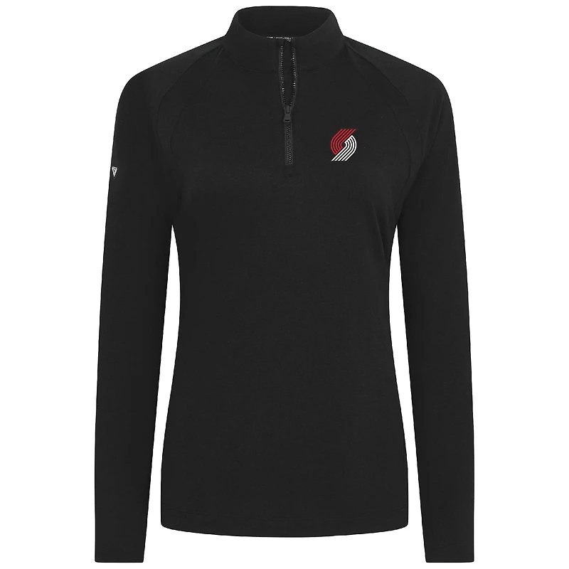 Women's Levelwear Black Portland Trail Blazers Flex Insignia 2.0 Quarter-Zip Top
