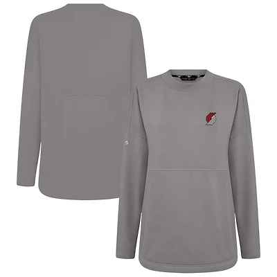Women's Levelwear Gray Portland Trail Blazers Beaudry Pullover Sweatshirt