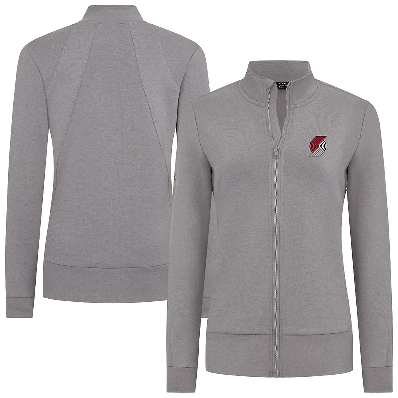 Women's Levelwear Gray Portland Trail Blazers Shine Full-Zip Jacket
