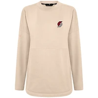 Women's Levelwear Khaki Portland Trail Blazers Beaudry Pullover Sweatshirt