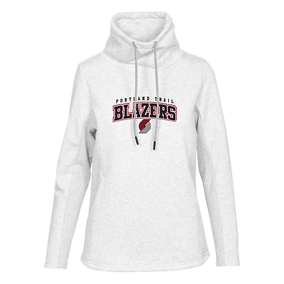 Women's Levelwear White Portland Trail Blazers Loop Pullover Sweatshirt