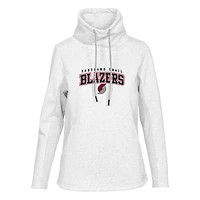 Women's Levelwear White Portland Trail Blazers Loop Pullover Sweatshirt