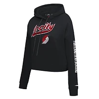 Sweat à capuche court Pro Standard pour femmes, noir, Portland Trail Blazers 2023/24, édition City