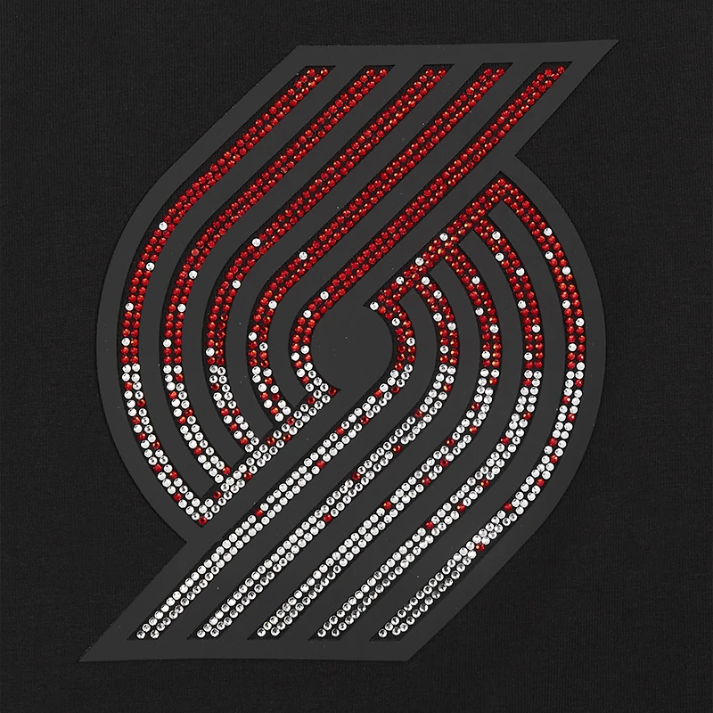 Women's Pro Standard Black Portland Trail Blazers Jewels Boxy Cropped T-Shirt