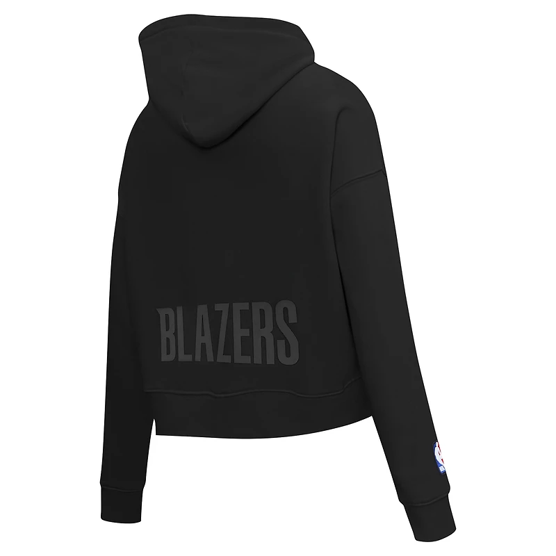 Sweat à capuche court noir Pro Standard pour femme Portland Trail Blazers Jewels