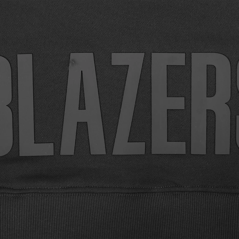 Sweat à capuche court noir Pro Standard pour femme Portland Trail Blazers Jewels