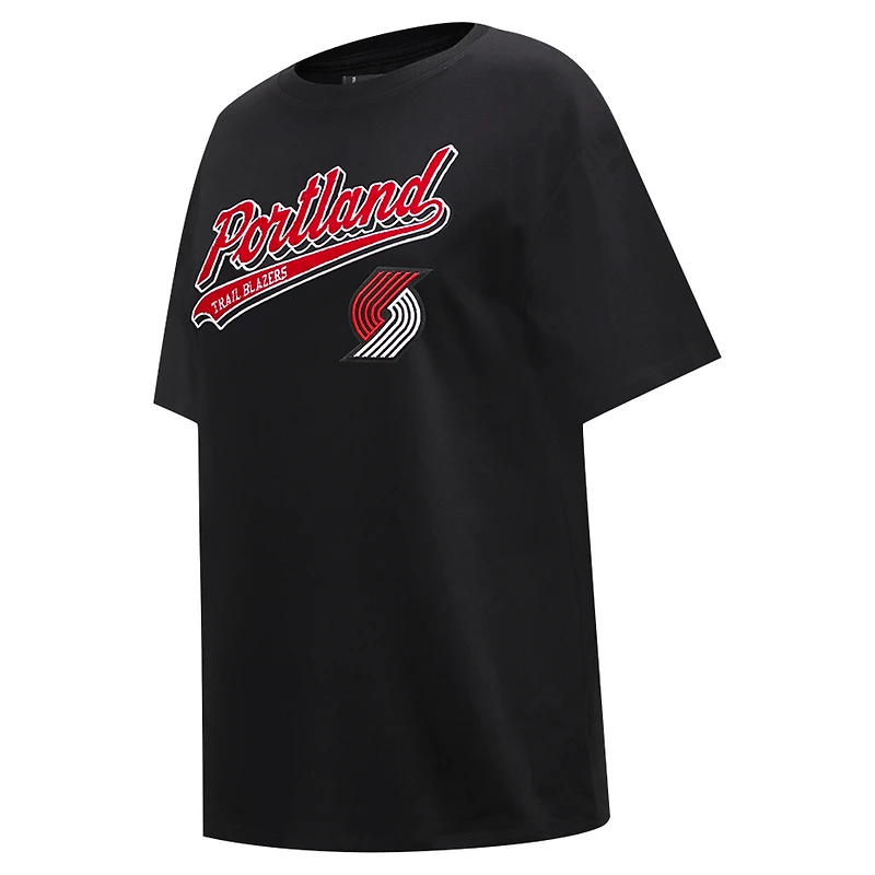 Women's Pro Standard Black Sacramento Kings Script Boyfriend T-Shirt