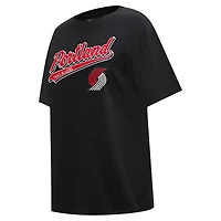 Women's Pro Standard Black Sacramento Kings Script Boyfriend T-Shirt