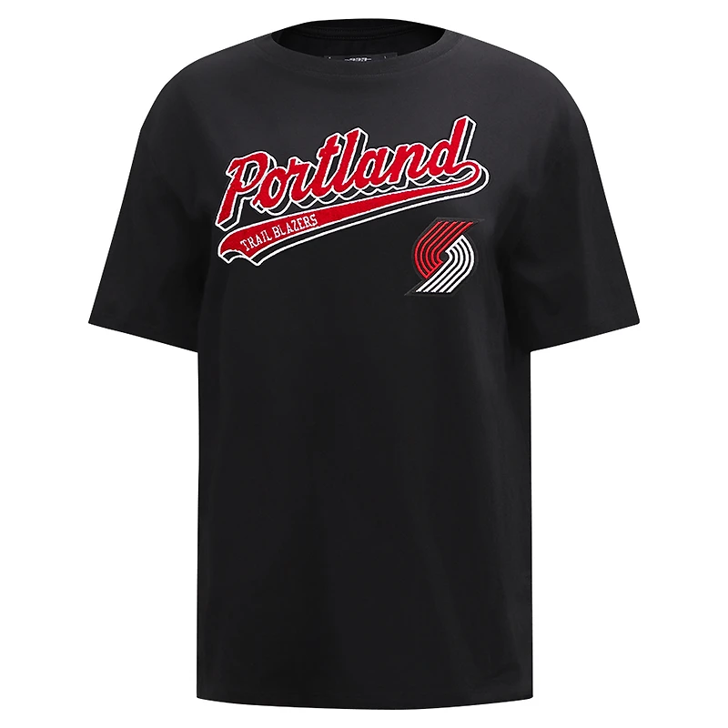 Women's Pro Standard Black Sacramento Kings Script Boyfriend T-Shirt