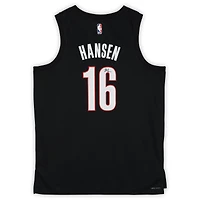 Yang Hansen Portland Trail Blazers Autographed Black Nike Icon Swingman Jersey
