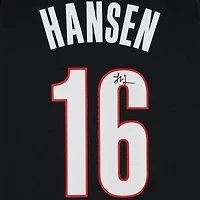Yang Hansen Portland Trail Blazers Autographed Black Nike Icon Swingman Jersey