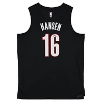 Yang Hansen Portland Trail Blazers Autographed Black Nike Icon Swingman Jersey
