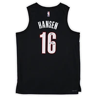 Maillot Nike Icon Swingman noir autographié par Yang Hansen des Portland Trail Blazers avec inscription « 25 #16 Pick »