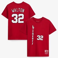 Youth Bill Walton Red Portland Trail Blazers Hardwood Classics Name & Number T-Shirt