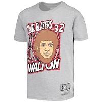 Youth Mitchell & Ness Bill Walton Gray Portland Trail Blazers Hardwood Classics King of the Court Player T-Shirt