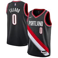Youth Nike Damian Lillard Black Portland Trail Blazers Swingman Jersey - Icon Edition