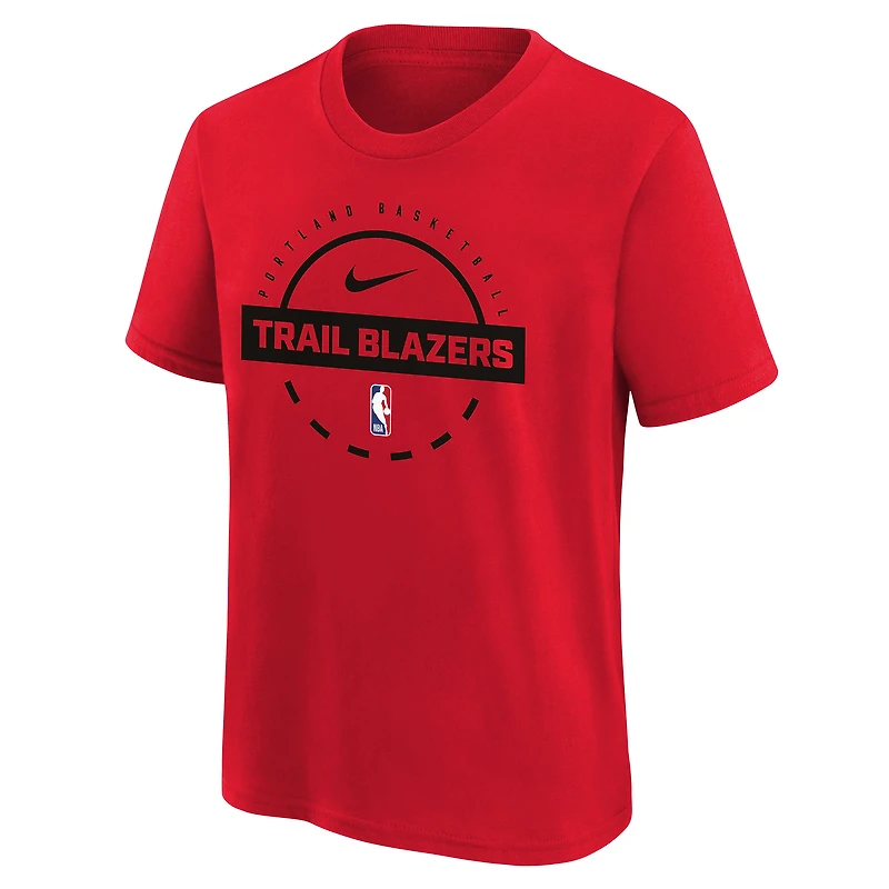 T-shirt d'entraînement Nike rouge pour jeunes des Portland Trail Blazers