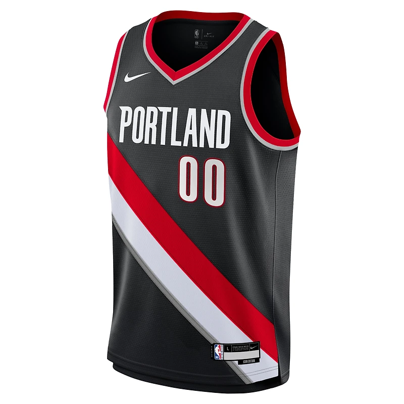 Maillot Nike Scoot Henderson Swingman des Portland Trail Blazers noir pour jeune - Édition Icon