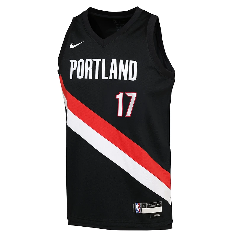 Youth Nike Shaedon Sharpe Black Portland Trail Blazers Icon Edition Swingman Jersey