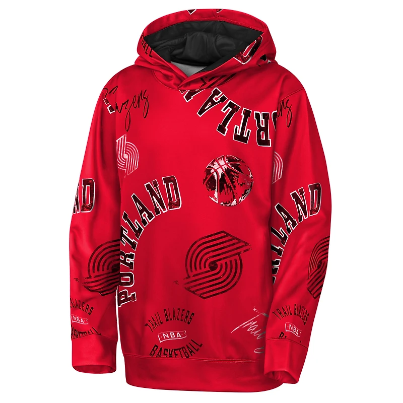 Youth Outerstuff Red Portland Trail Blazers Moving Violation Hoodie