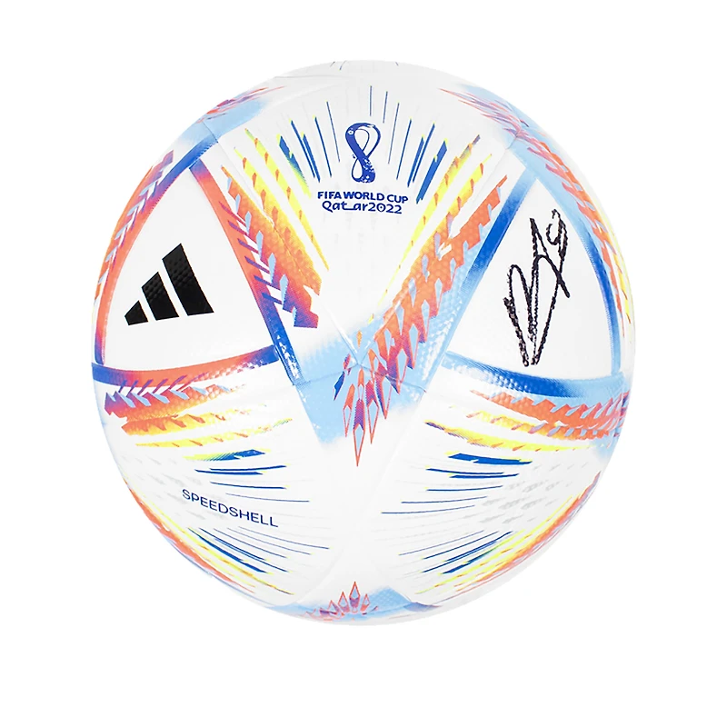 Ballon de la Coupe du Monde de la FIFA dédicacé par l'équipe nationale du Portugal de Bruno Fernandes