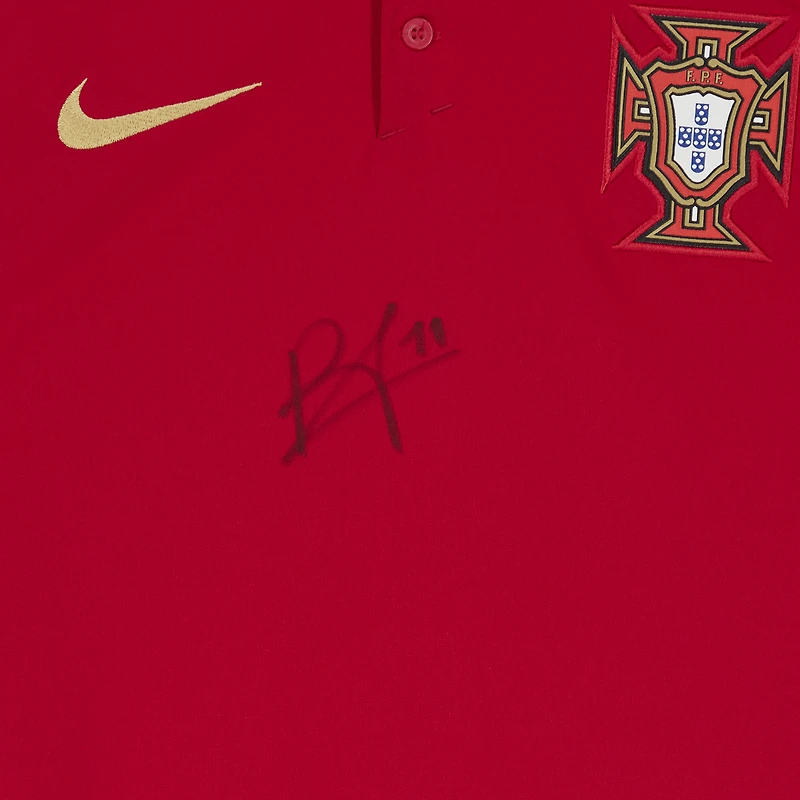 Maillot domicile Nike 2020-2021 dédicacé par Bruno Fernandes de l'équipe nationale du Portugal - Signature sur le devant
