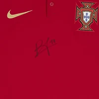 Maillot domicile Nike 2020-2021 dédicacé par Bruno Fernandes de l'équipe nationale du Portugal - Signature sur le devant