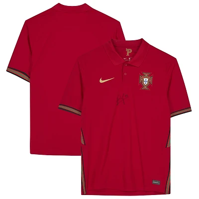 Maillot domicile Nike 2020-2021 dédicacé par Bruno Fernandes de l'équipe nationale du Portugal - Signature sur le devant
