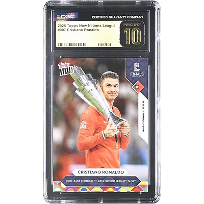 Cristiano Ronaldo Portugal National Team 2025 Topps Now Nations League Icon Lead Portugal to UEFA Nations League Glory #7 CGC Authenticated PRISTINE 10 Card