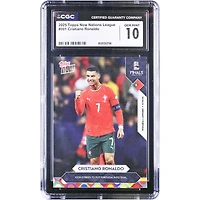 Cristiano Ronaldo Portugal National Team 2025 Topps Now Nations League Icon Strikes to Put Portugal in Final #1 CGC Authenticated 10 Card