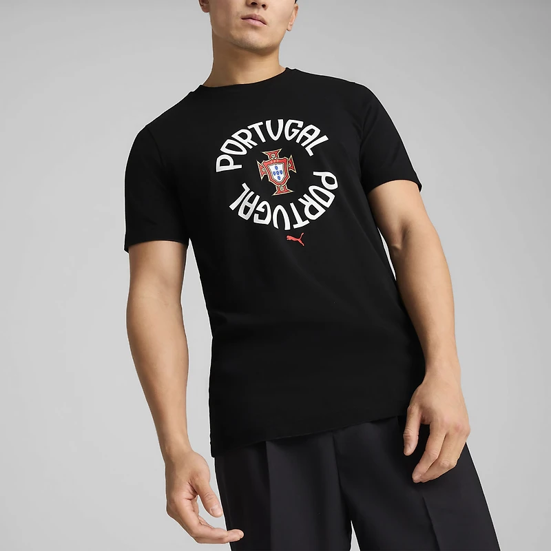T-shirt Puma noir pour homme de l'équipe nationale du Portugal ftblNRGY