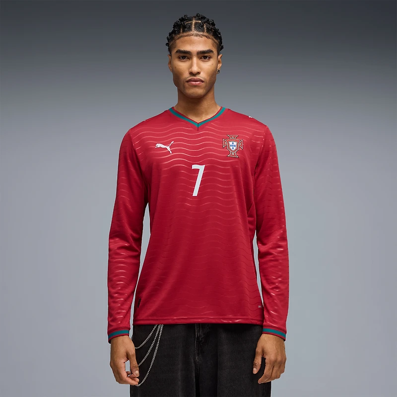 Men's Puma Cristiano Ronaldo Red Portugal National Team 2026 Home Replica Long Sleeve Jersey