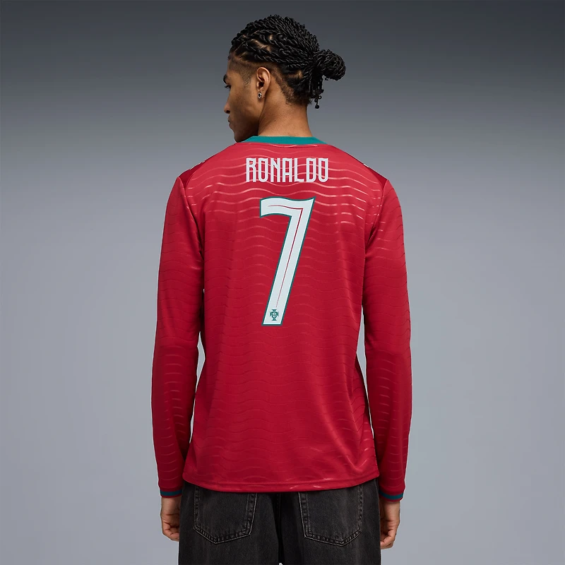Men's Puma Cristiano Ronaldo Red Portugal National Team 2026 Home Replica Long Sleeve Jersey