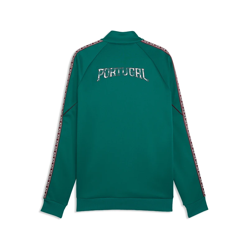 Veste zippée intégrale Puma bordeaux pour homme, équipe nationale du Portugal, King Anthem