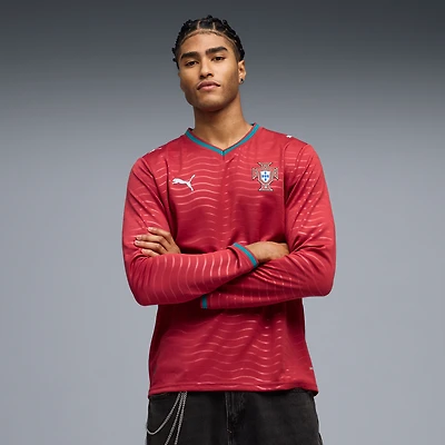 Maillot domicile réplique manches longues Puma rouge de l'équipe nationale du Portugal 2026 pour homme