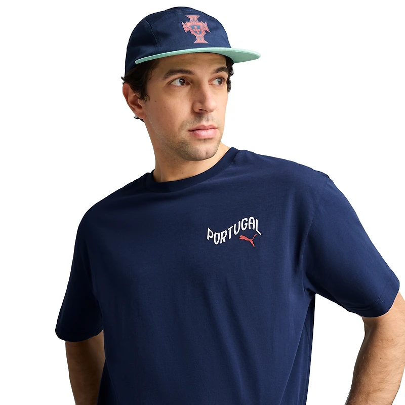 Casquette ajustable unisexe Puma bleu marine/menthe pour supporter de l'équipe nationale du Portugal