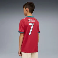 Maillot domicile réplique rouge Puma Cristiano Ronaldo de l'équipe nationale du Portugal 2026 pour jeunes