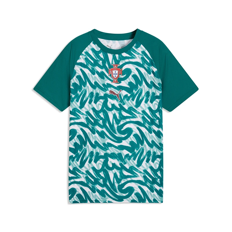 Maillot d'avant-match Puma vert pour jeunes de l'équipe nationale du Portugal
