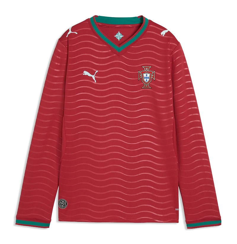 Youth Puma Red Portugal National Team 2026 Home Replica Long Sleeve Jersey