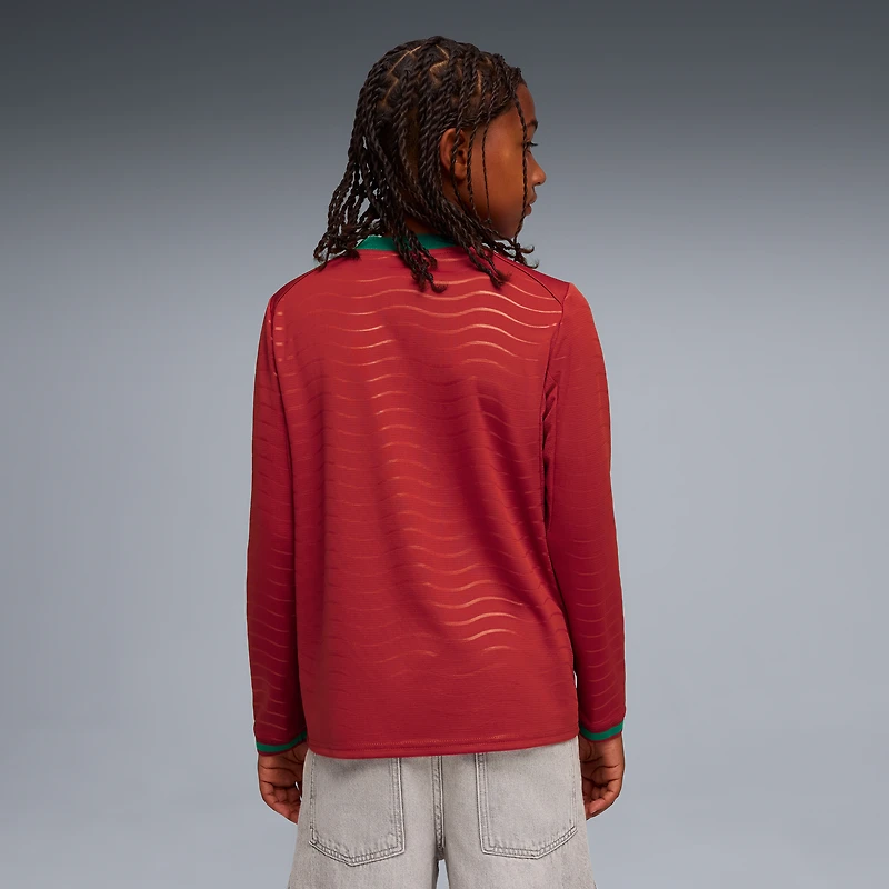 Youth Puma Red Portugal National Team 2026 Home Replica Long Sleeve Jersey