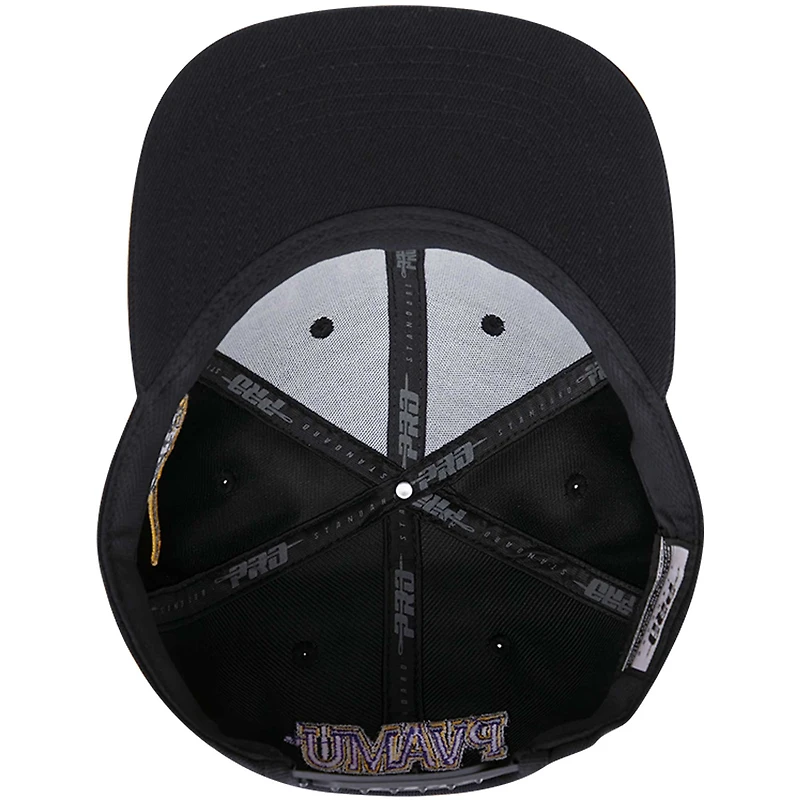Men's Pro Standard Black Prairie View A&M Panthers Arch Over Logo Snapback Hat