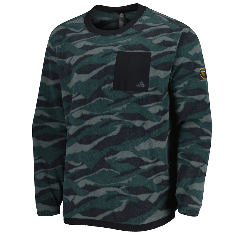 Men's adidas Green/Black Presidents Cup TXT Crew Pullover Sweatshirt